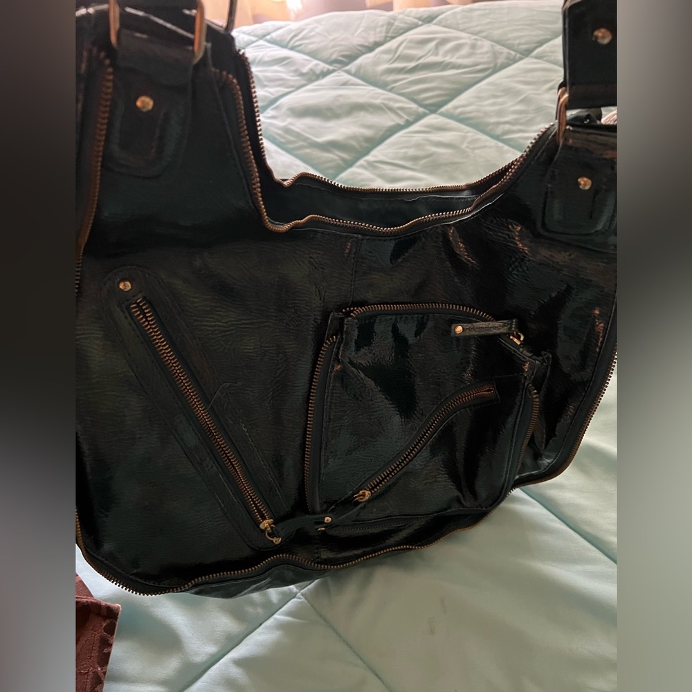 Dark blue almost metallic purse